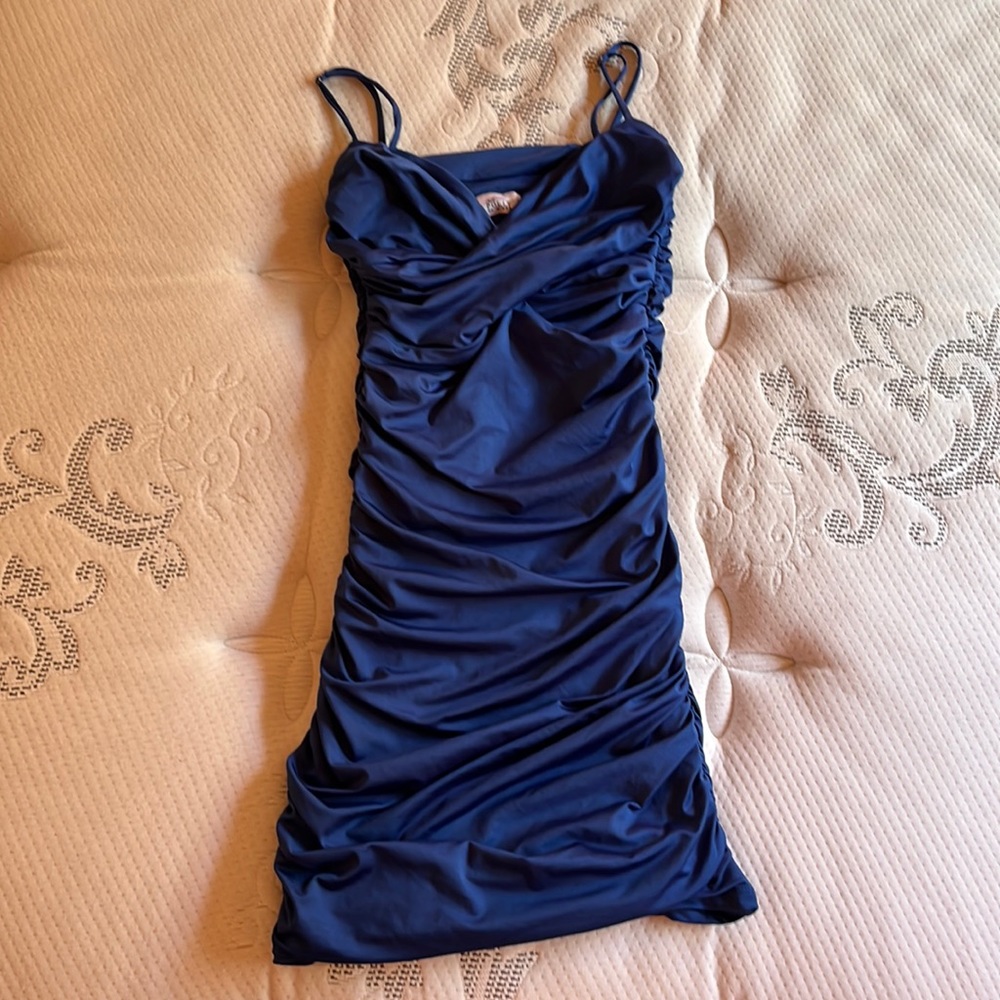Slim, ruched, mini dress